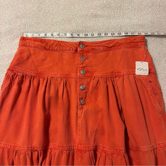 Free People Dreamweaver Tiered Maxi Skirt We The Free Western High Rise Festival - Picture 8 of 15